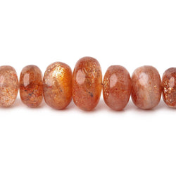6-16.5mm Sunstone Plain Rondelle Beads 18 inch 78 pieces AA (ONLINE ORDER ONLY)