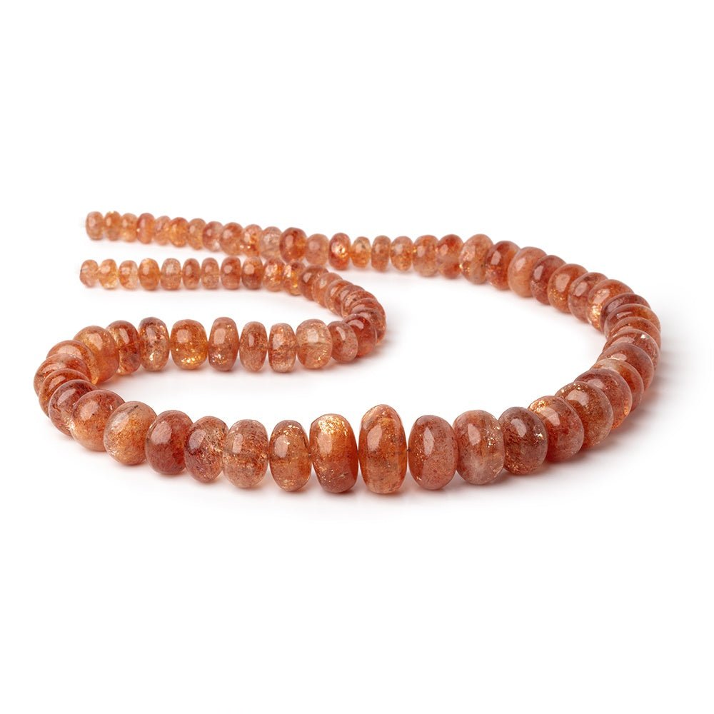 6-16.5mm Sunstone Plain Rondelle Beads 18 inch 78 pieces AA (ONLINE ORDER ONLY)