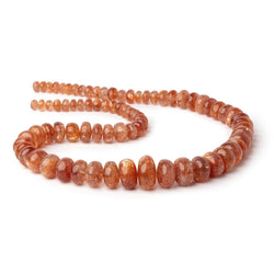 6-16.5mm Sunstone Plain Rondelle Beads 18 inch 78 pieces AA (ONLINE ORDER ONLY)