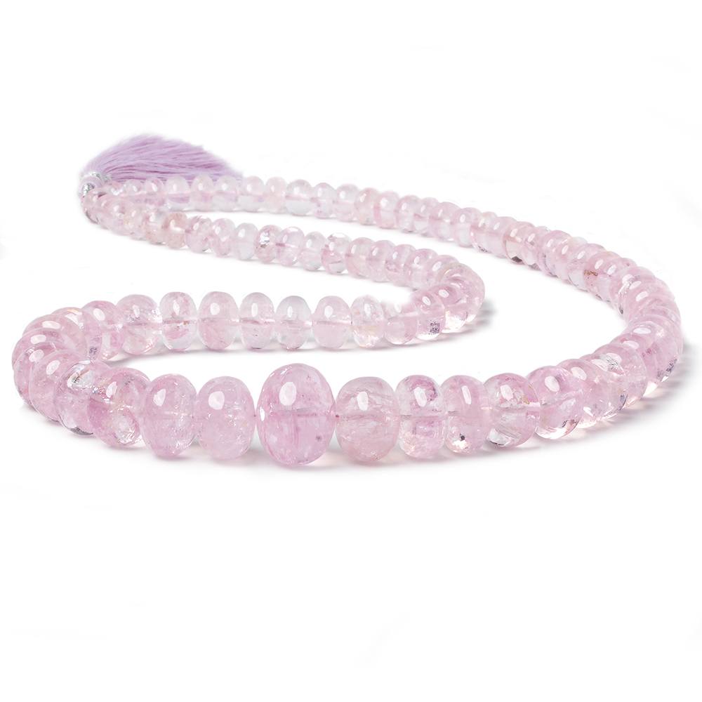 6-14mm Morganite Beads Plain Rondelle, AAA Grade 18 inch 87 pieces (ONLINE ORDER ONLY)