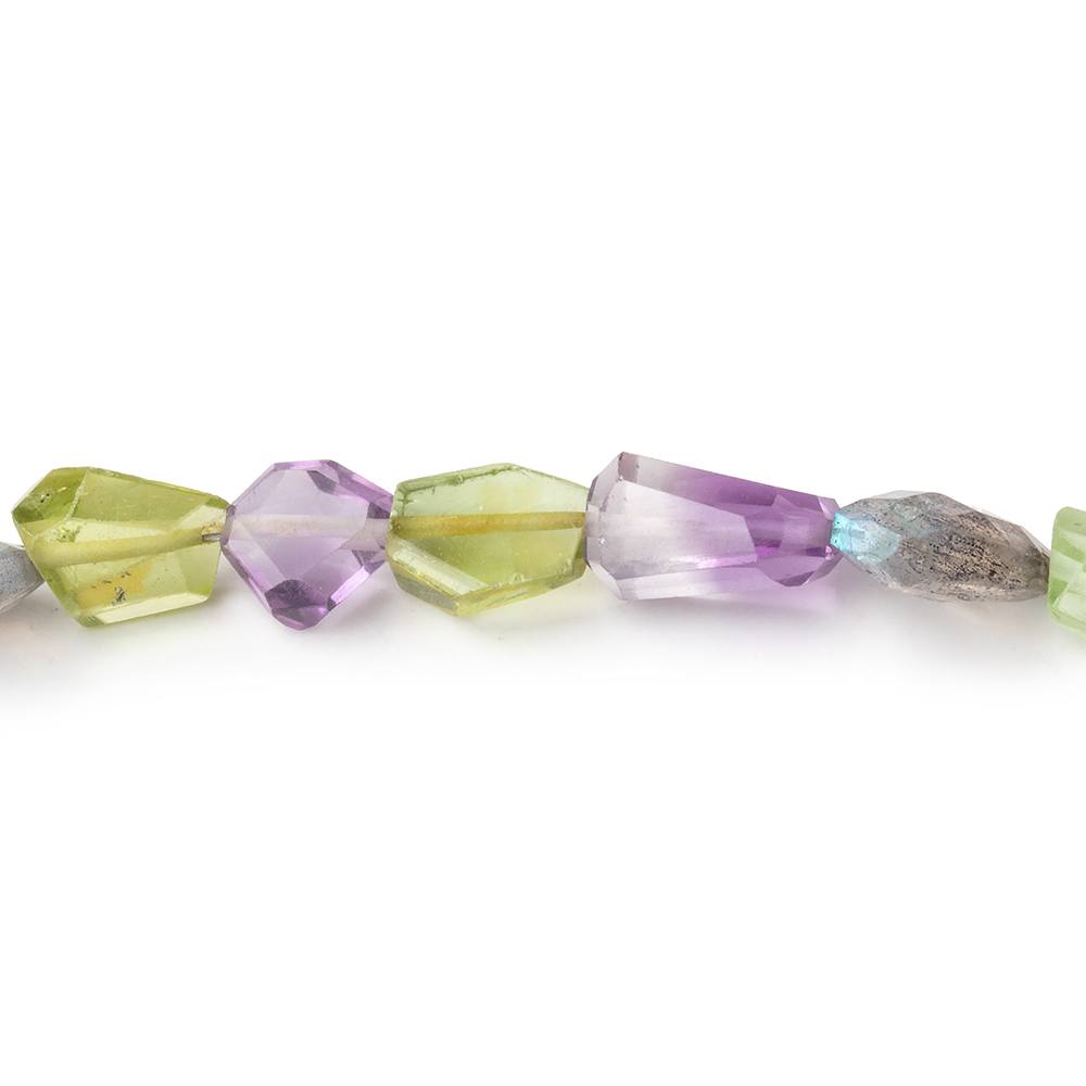 6-16mm Multi Gemstone Faceted Nugget Beads 16 inch 47 pieces (ONLINE ORDER ONLY)