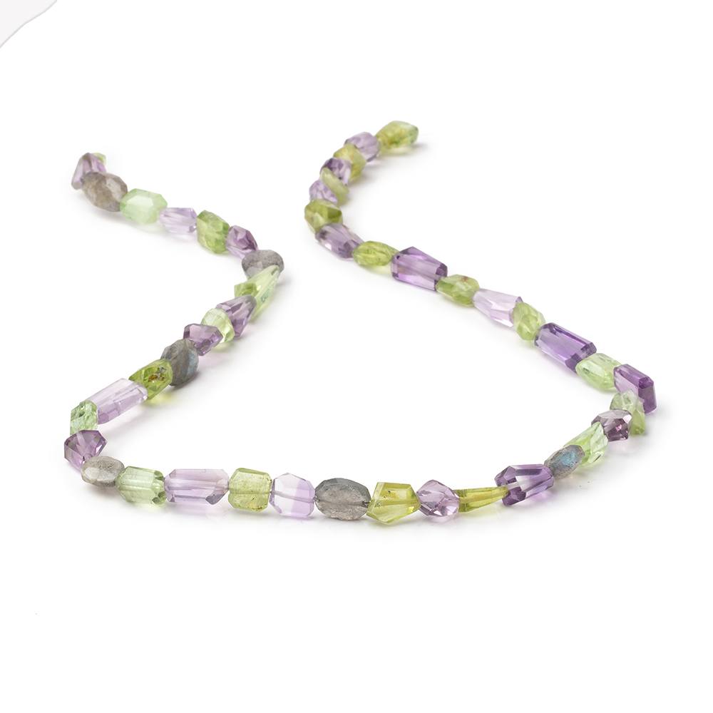 6-16mm Multi Gemstone Faceted Nugget Beads 16 inch 47 pieces (ONLINE ORDER ONLY)
