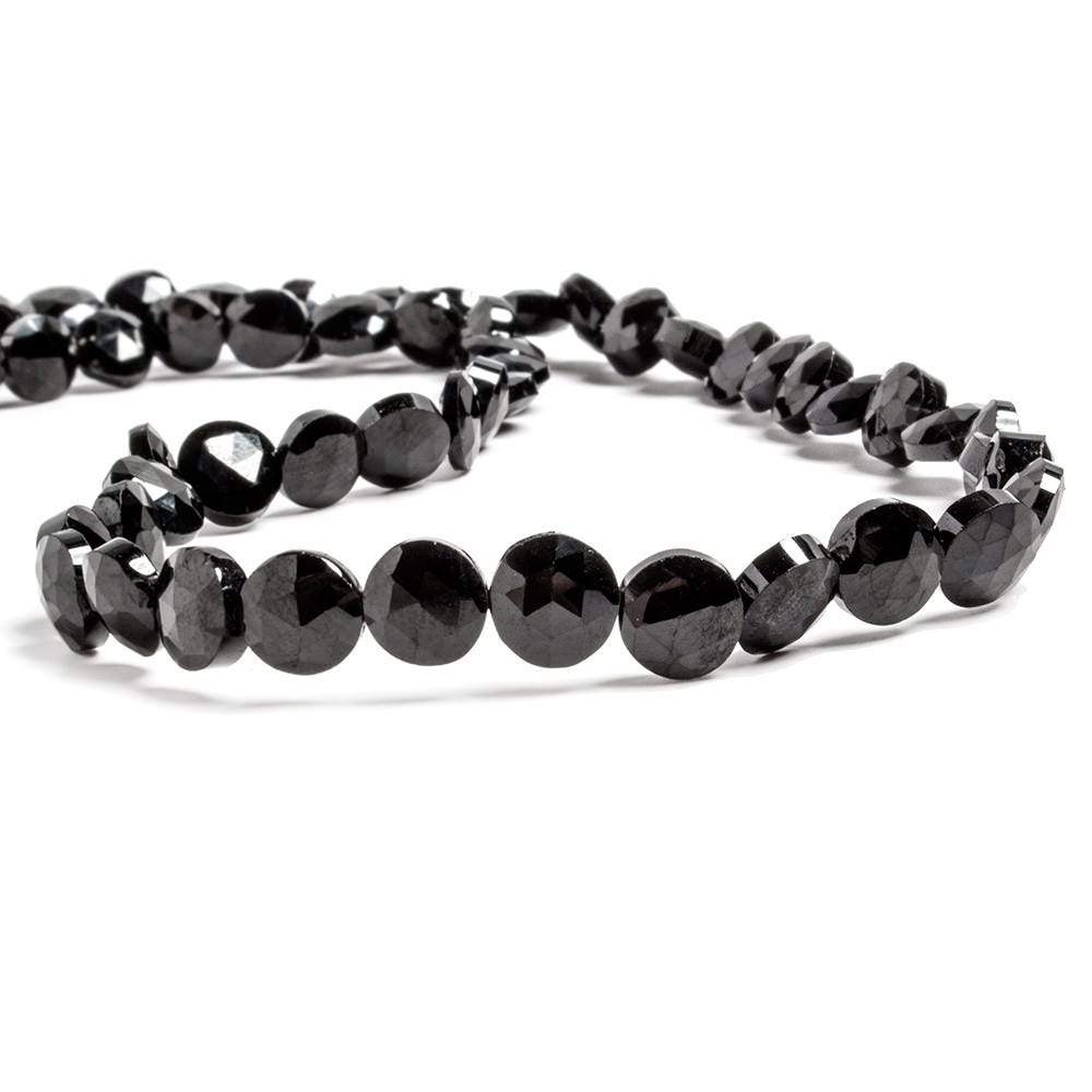 6-6.5mm Black Spinel Beads Faceted Coin 13 inch 51 pieces (ONLINE ORDER ONLY)