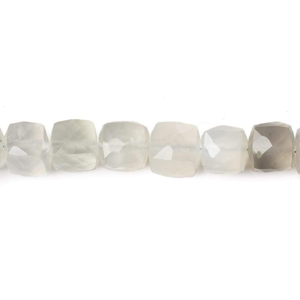 6-6.5mm Off White Moonstone Faceted Cube Beads 8 inch 30 pieces (ONLINE ORDER ONLY)
