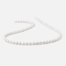 6-6.5mm Silvery White Oval Freshwater Pearls 16.5 inch 65 Beads (ONLINE ORDER ONLY)