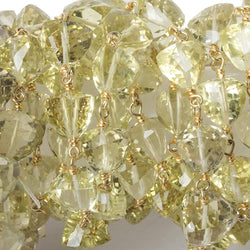 6-7.5mm Lemon Quartz faceted trillion Vermeil Chain by the foot 25 beads (ONLINE ORDER ONLY)