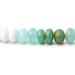 6-7.5mm Mint Blue Peruvian Opal plain rondelle beads 18 inch 87 pieces AA (ONLINE ORDER ONLY)