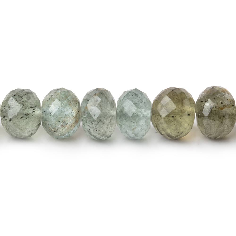 6-7.5mm Moss Aquamarine Faceted Rondelle beads 8 inch 36 pieces (ONLINE ORDER ONLY)
