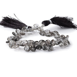 6-7mm Black Tourmalinated Quartz Plain Heart Beads 7 inch 54 pieces (ONLINE ORDER ONLY)