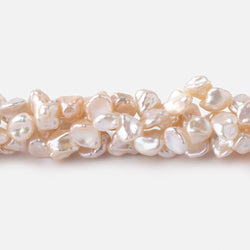 6-7mm Light Peach Side Drilled Keshi Freshwater Pearls 15.5 inch 70 pieces (ONLINE ORDER ONLY)