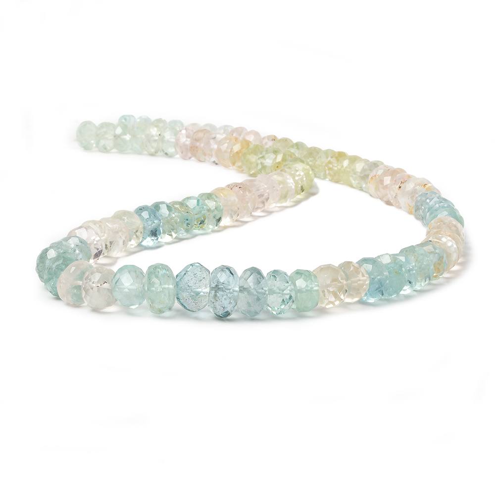 6-7mm Multi Colored Beryl Beads Faceted Rondelle 14 inch 84 pieces (ONLINE ORDER ONLY)