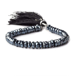 6-7mm Mystic Black Spinel Faceted Rondelle Beads 7.5 inch 56 pieces AAA (ONLINE ORDER ONLY)