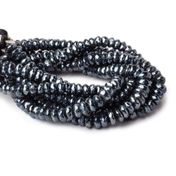 6-7mm Mystic Black Spinel Faceted Rondelle Beads 7.5 inch 56 pieces AAA (ONLINE ORDER ONLY)