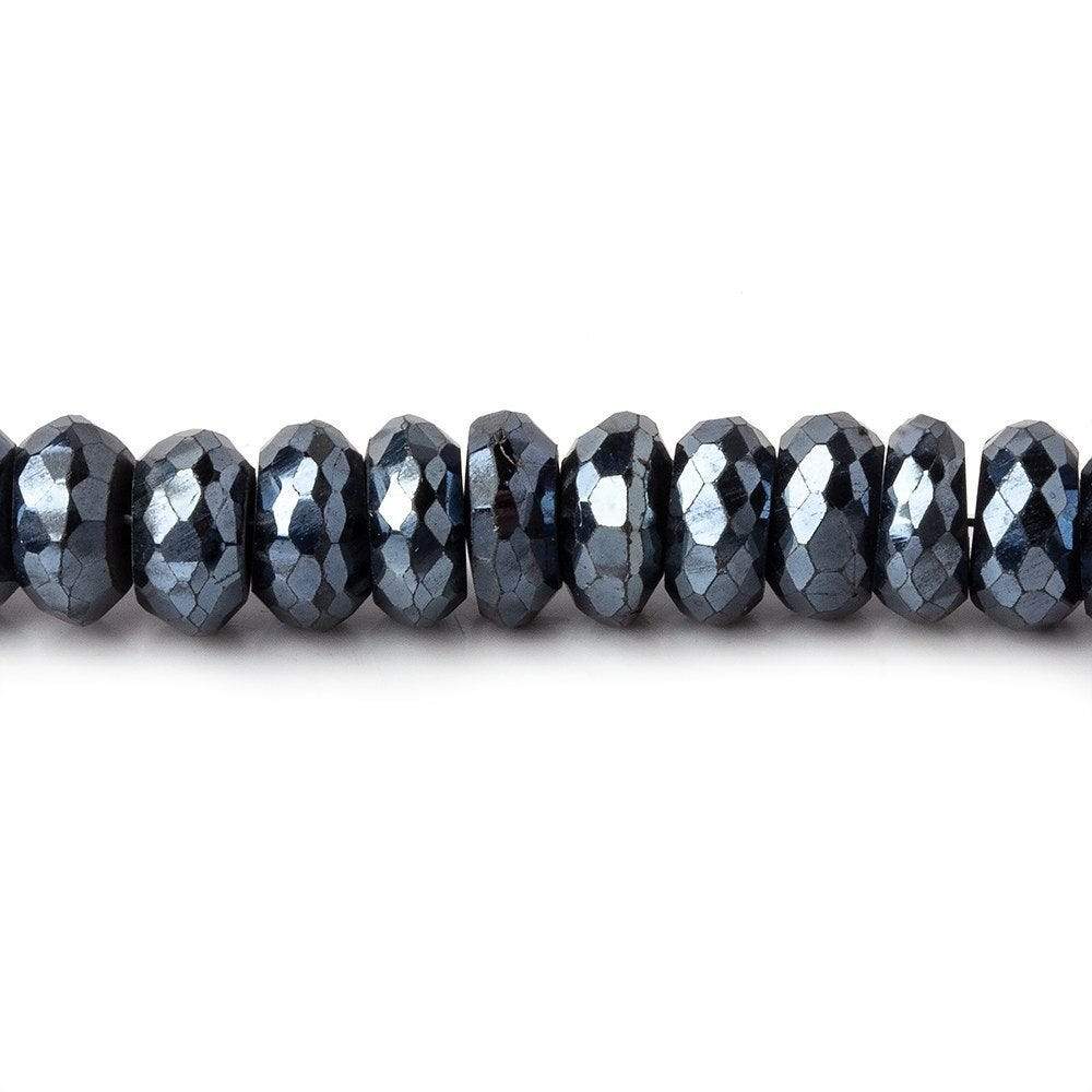 6-7mm Mystic Black Spinel Faceted Rondelle Beads 7.5 inch 56 pieces AAA (ONLINE ORDER ONLY)