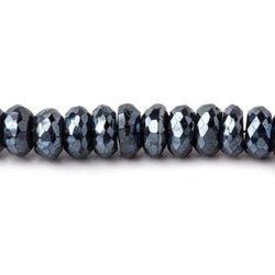6-7mm Mystic Black Spinel Faceted Rondelle Beads 7.5 inch 56 pieces AAA (ONLINE ORDER ONLY)