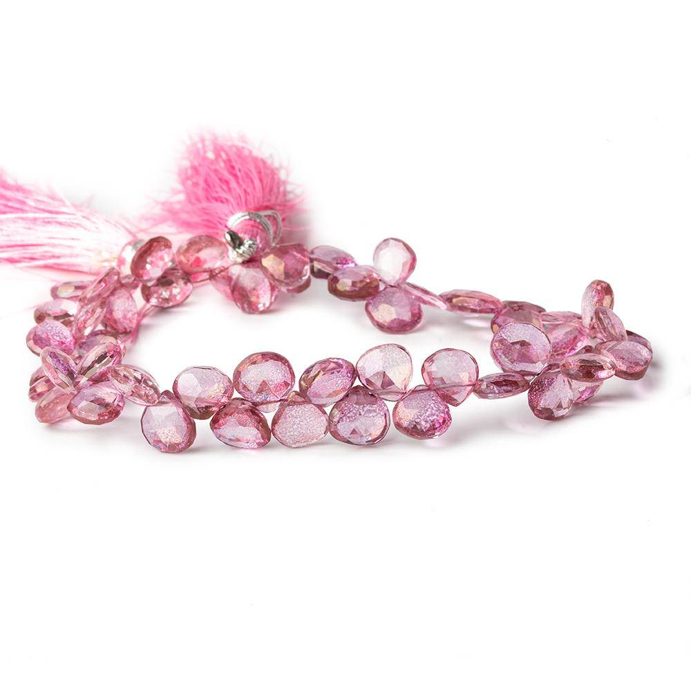 6-7mm Mystic Pink Topaz faceted heart beads 8 inch 54 pieces (ONLINE ORDER ONLY)