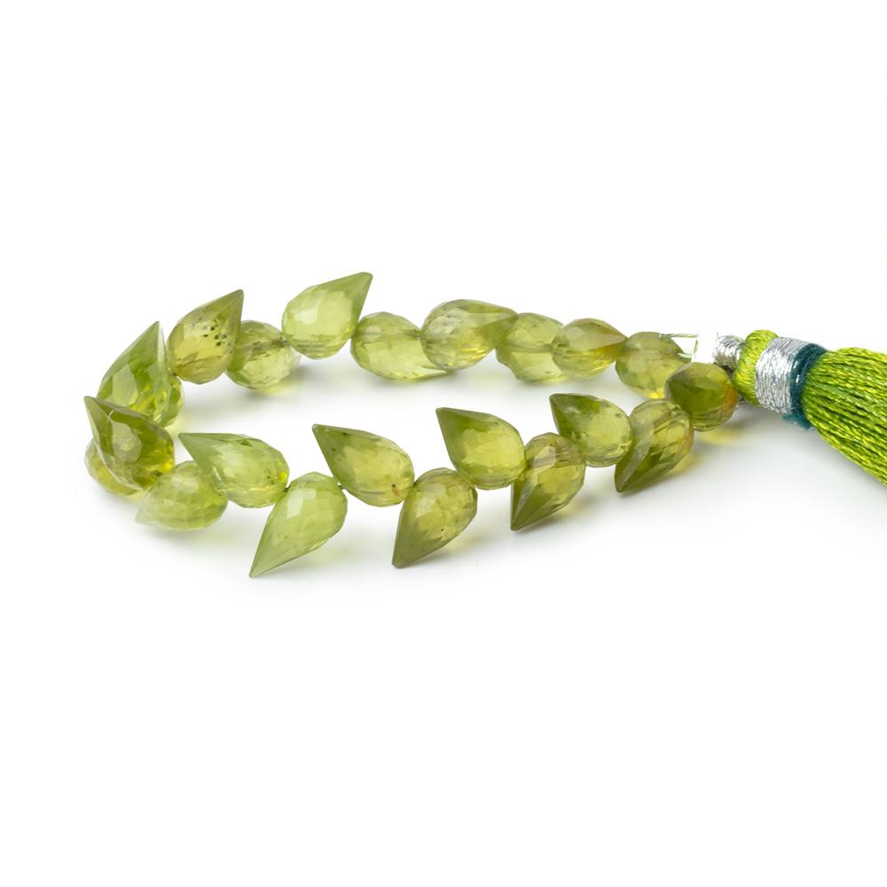 6-7mm Peridot Shoulder Drill Faceted Tear Drop 4 inch 22 Beads (ONLINE ORDER ONLY)