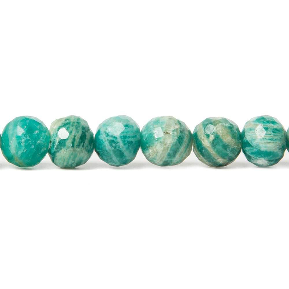 6-7mm Russian Amazonite faceted round beads 8 inch 31 pieces (ONLINE ORDER ONLY)