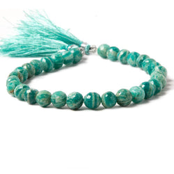 6-7mm Russian Amazonite faceted round beads 8 inch 31 pieces (ONLINE ORDER ONLY)