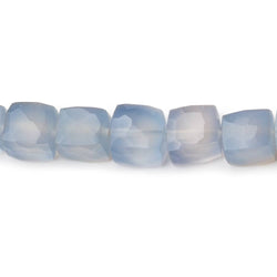 6-8mm Blue Chalcedony Faceted Cube Beads 7.75 inch 23 pieces (ONLINE ORDER ONLY)