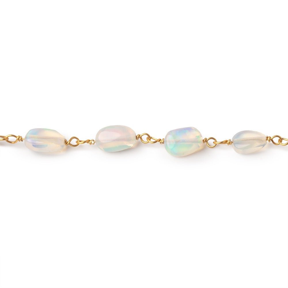 6-8mm Ethiopian Opal Plain Nuggets on Vermeil Chain (ONLINE ORDER ONLY)