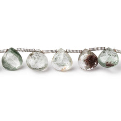 6-8mm Moss Quartz Faceted Heart Beads 8 inch 20 pieces AA (ONLINE ORDER ONLY)