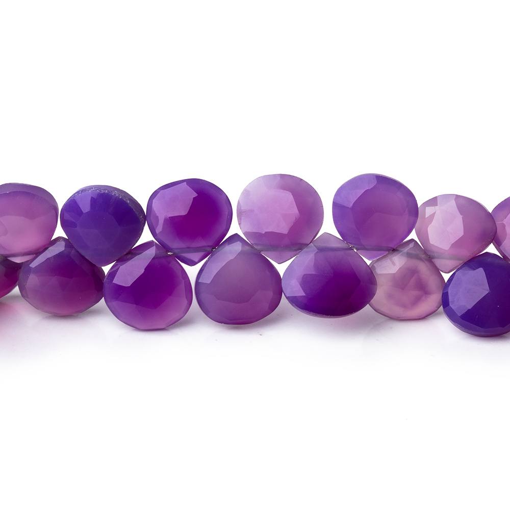 6-8mm Orchid Purple Chalcedony Faceted Heart Beads 8 inch 46 pieces (ONLINE ORDER ONLY)