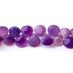 6-8mm Orchid Purple Chalcedony Faceted Heart Beads 8 inch 46 pieces (ONLINE ORDER ONLY)