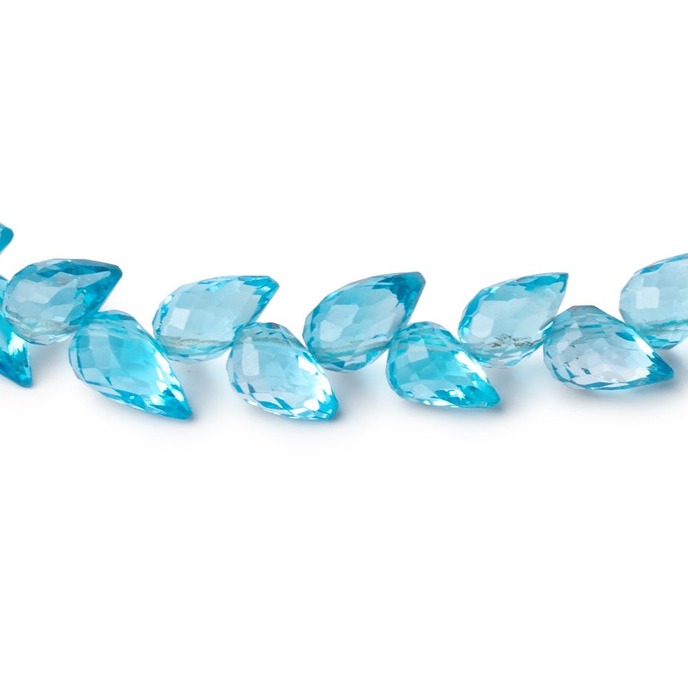 6-8mm Swiss Blue Topaz Shoulder Drill Tear Drop 4 inch 17 Beads AAA (ONLINE ORDER ONLY)
