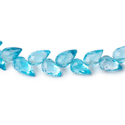 6-8mm Swiss Blue Topaz Shoulder Drill Tear Drop 4 inch 17 Beads AAA (ONLINE ORDER ONLY)