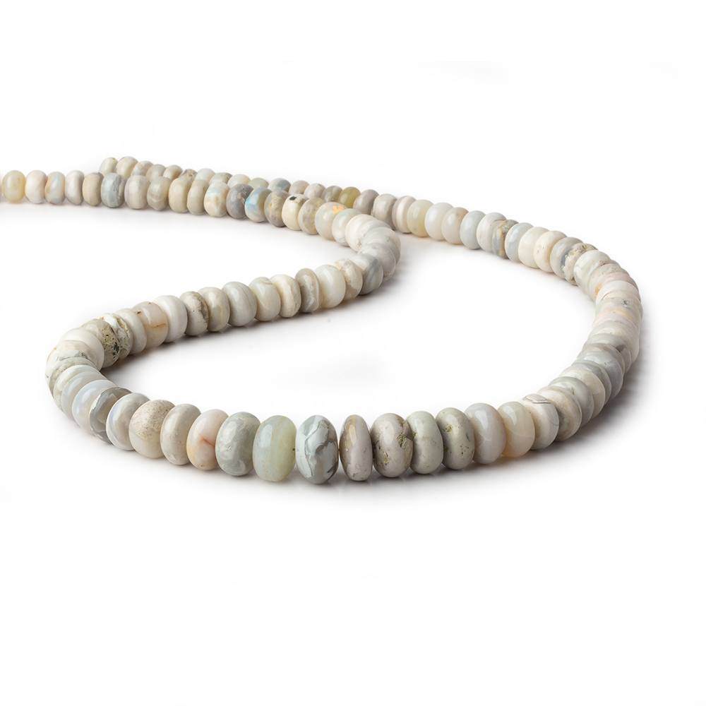 6-9.5mm Cream Australian Opal plain rondelles 18 inch 107 beads (ONLINE ORDER ONLY)