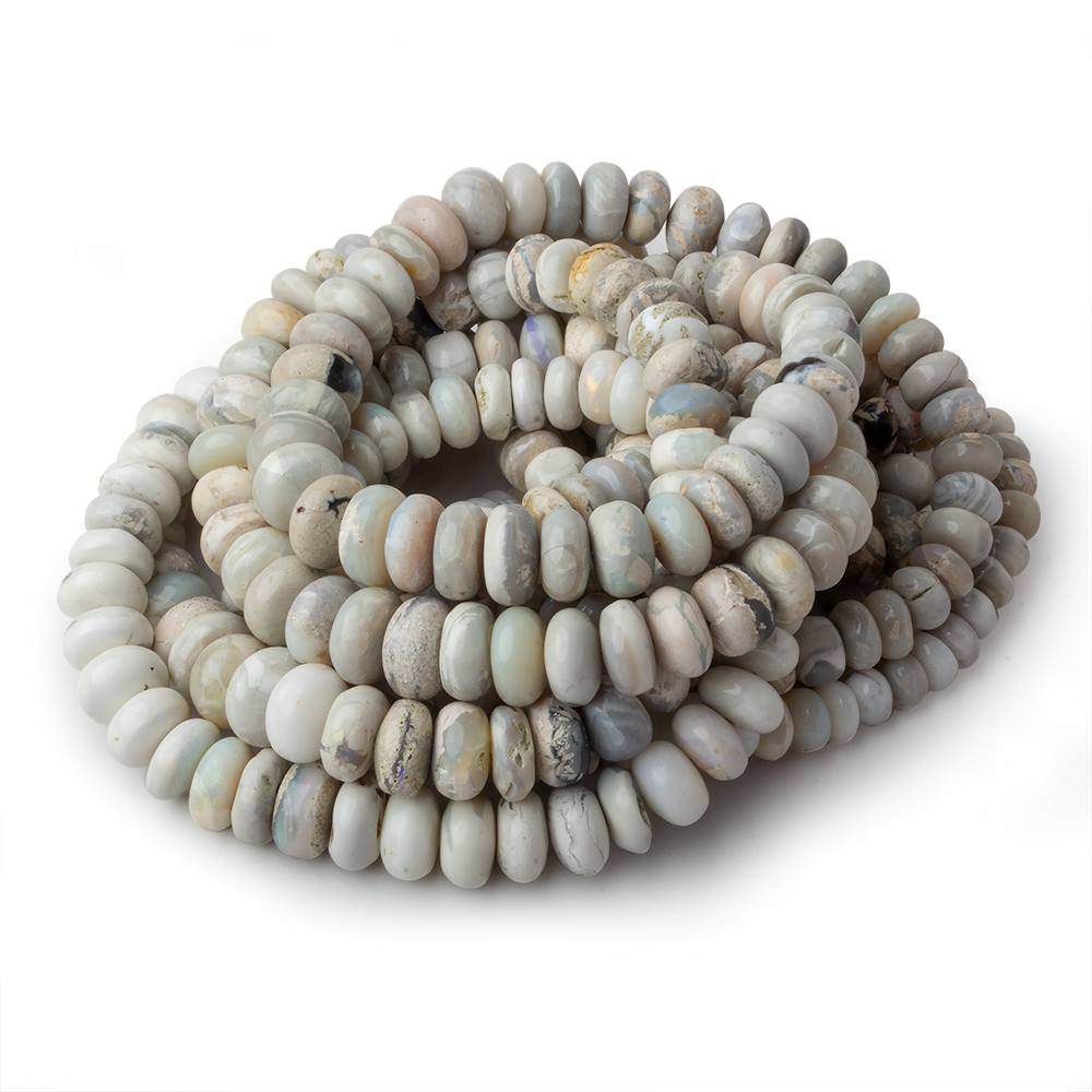 6-9.5mm Cream Australian Opal plain rondelles 18 inch 107 beads (ONLINE ORDER ONLY)