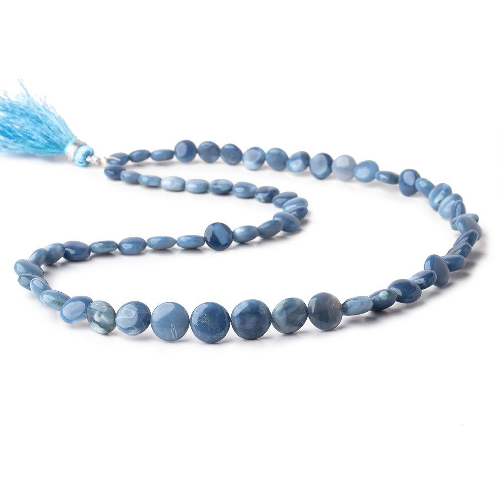 6-9.5mm Owyhee Denim Opal Plain Coin Beads 18 inch 62 pieces (ONLINE ORDER ONLY)