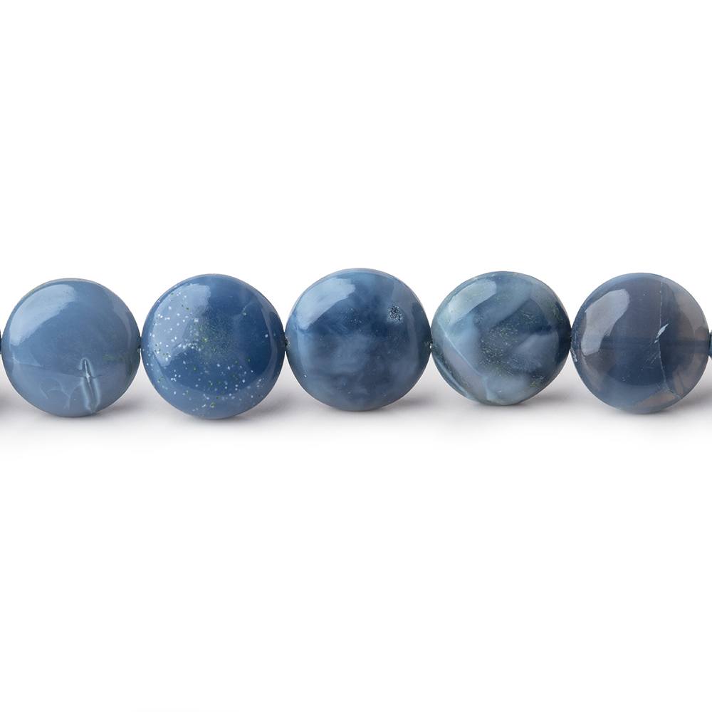 6-9.5mm Owyhee Denim Opal Plain Coin Beads 18 inch 62 pieces (ONLINE ORDER ONLY)
