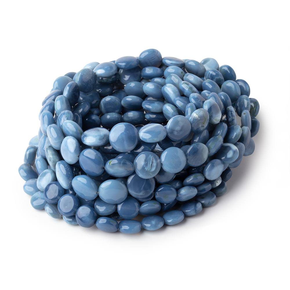6-9.5mm Owyhee Denim Opal Plain Coin Beads 18 inch 62 pieces (ONLINE ORDER ONLY)