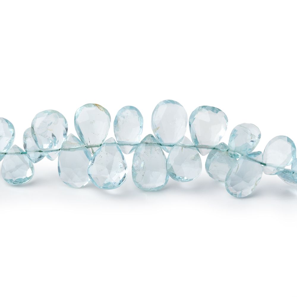 6-9mm Aquamarine Faceted Pear Beads 9 inch 80 pieces AA (ONLINE ORDER ONLY)