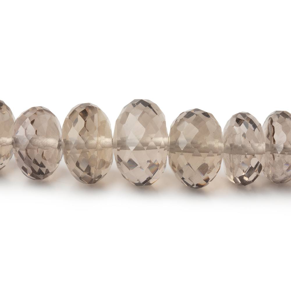 6-9mm Smoky Quartz Faceted Rondelle Beads 16 inch 86 pieces (ONLINE ORDER ONLY)