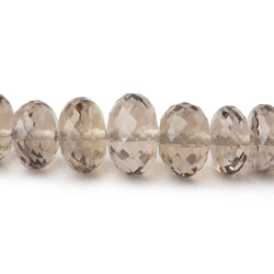 6-9mm Smoky Quartz Faceted Rondelle Beads 16 inch 86 pieces (ONLINE ORDER ONLY)