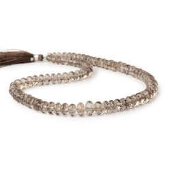 6-9mm Smoky Quartz Faceted Rondelle Beads 16 inch 86 pieces (ONLINE ORDER ONLY)