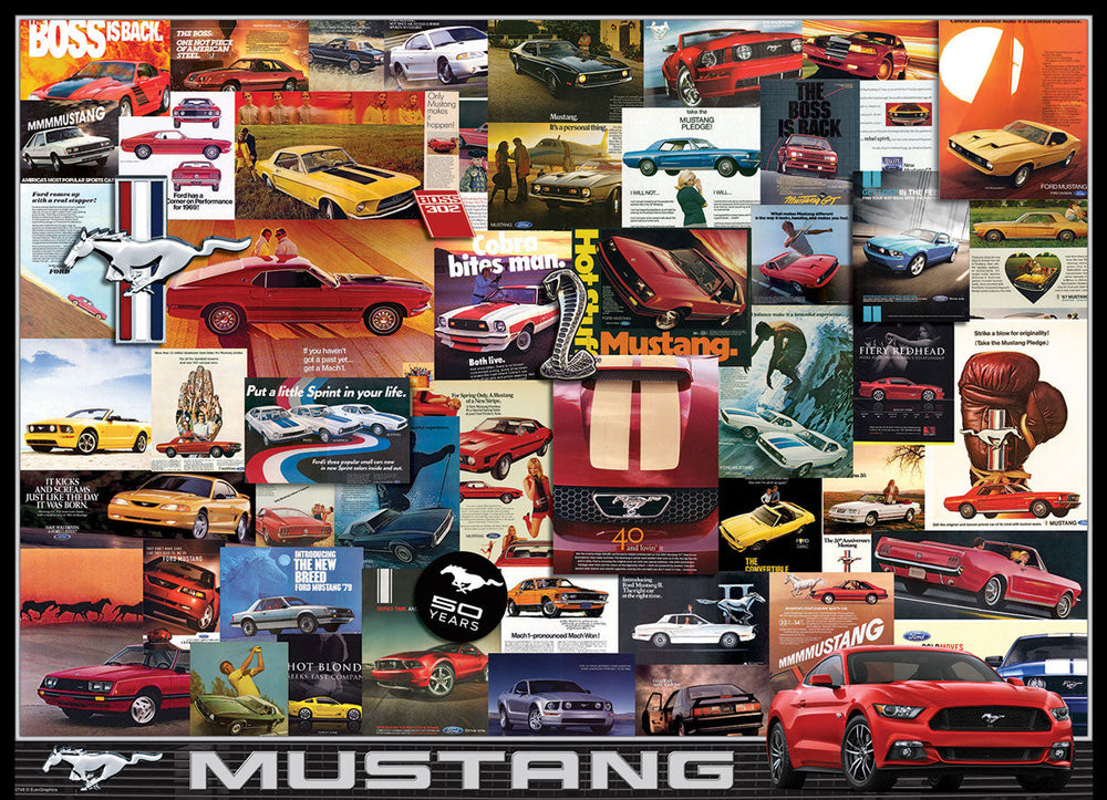Puzzle: Vintage Car Art - Ford Mustang Advertising Collection