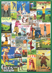 Puzzle: Vintage Art Collages - Golf Around the World