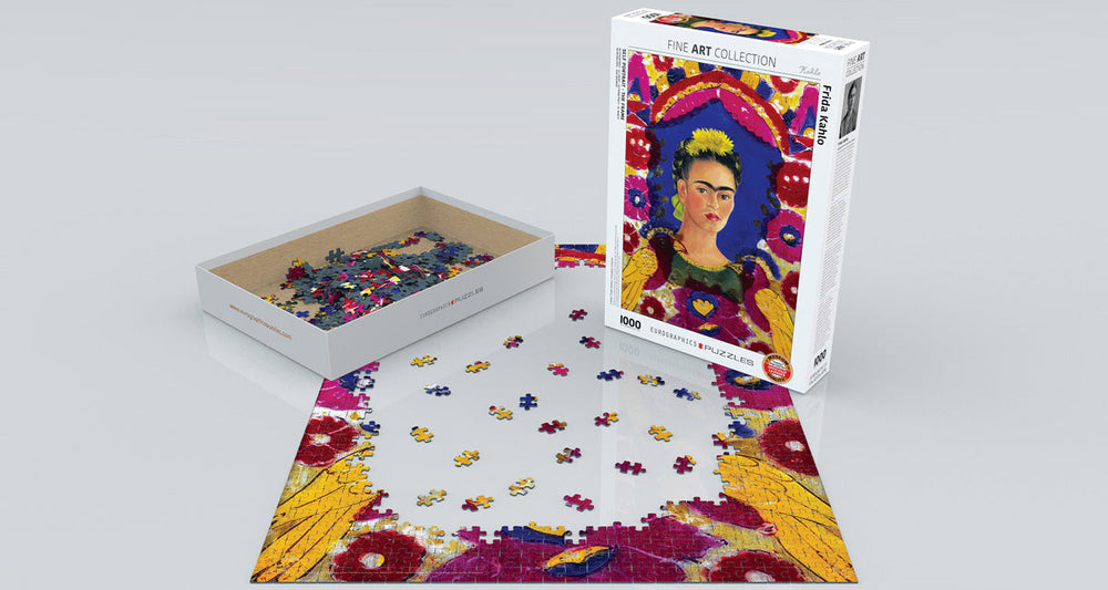 Puzzle: Fine Art Masterpieces - Frida Kahlo - Self Portrait - The Frame