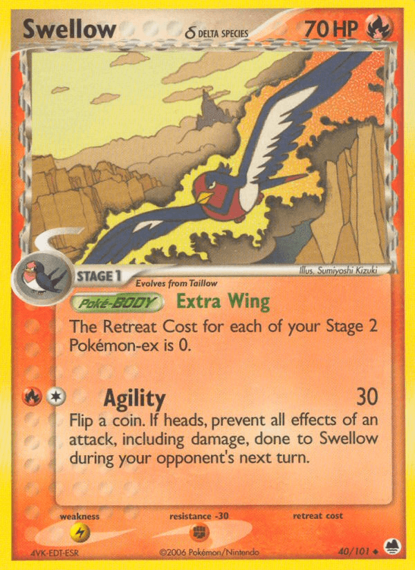 Swellow (40/101) (Delta Species) [EX: Dragon Frontiers] (Online Only)