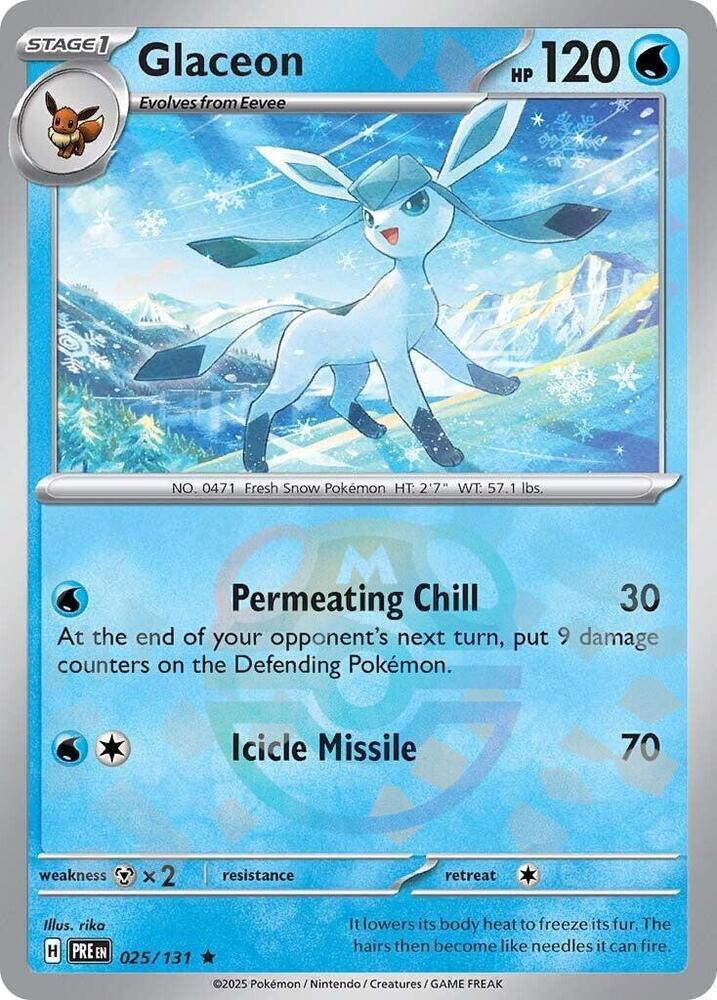 Glaceon (025/131) (Master Ball Pattern) [Scarlet & Violet: Prismatic Evolutions] (Online Only)