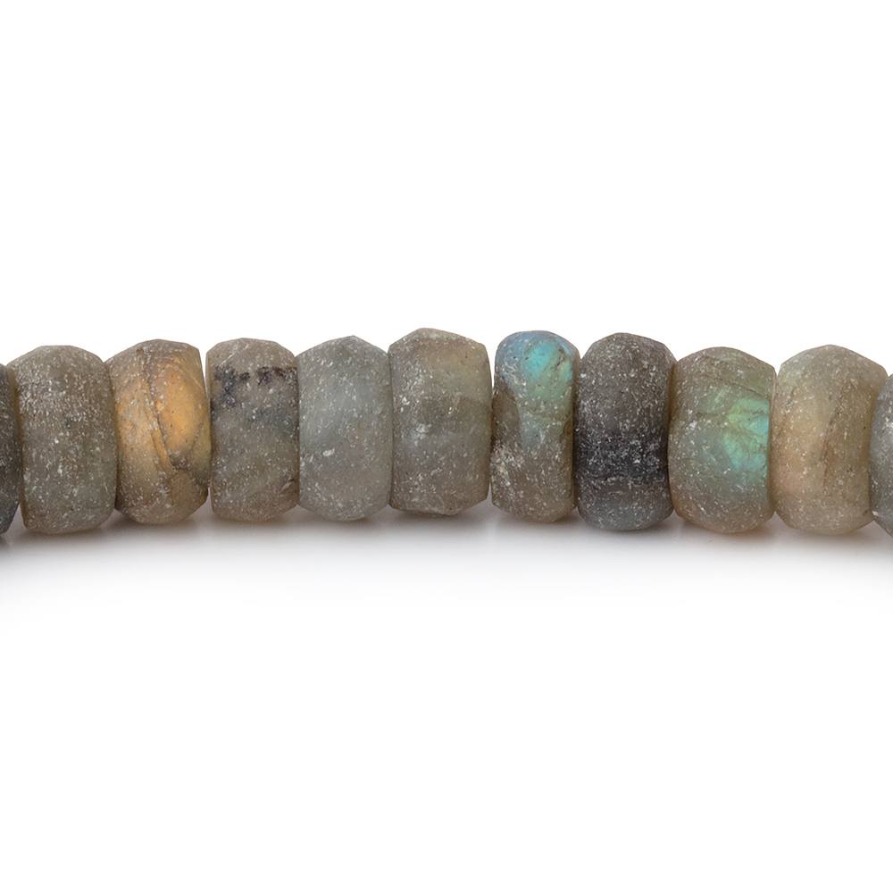 6-7mm Frosted Labradorite Plain Rondelle Beads 7.5 inch 53 pieces (ONLINE ORDER ONLY)