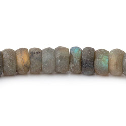 6-7mm Frosted Labradorite Plain Rondelle Beads 7.5 inch 53 pieces (ONLINE ORDER ONLY)
