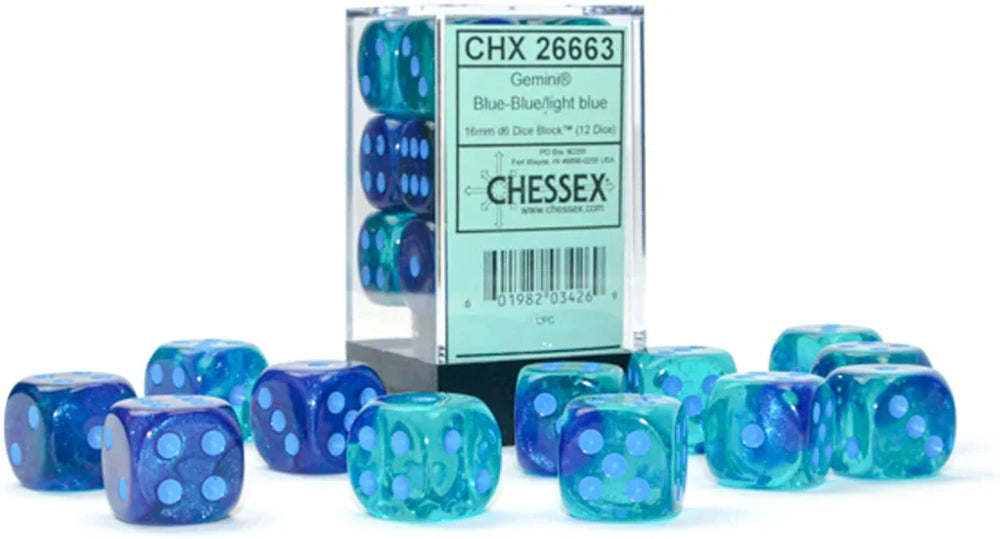 CHESSEX: D6 Gemini DICE SETS - 16mm (Online Order Only)