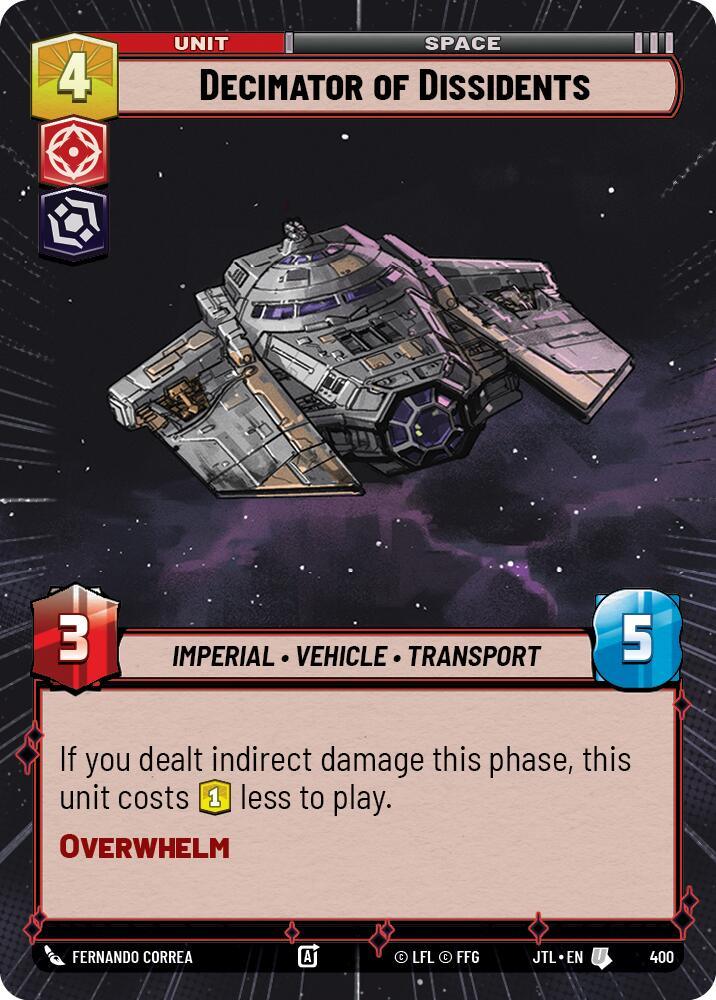 Decimator of Dissidents (Hyperspace) (400) [Jump to Lightspeed] (ONLINE ORDER ONLY)