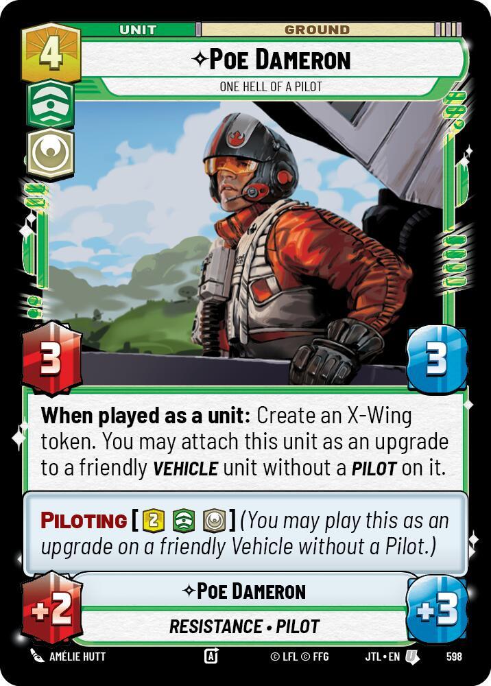 Poe Dameron - One Hell of a Pilot (Foil) (598) [Jump to Lightspeed] (ONLINE ORDER ONLY)