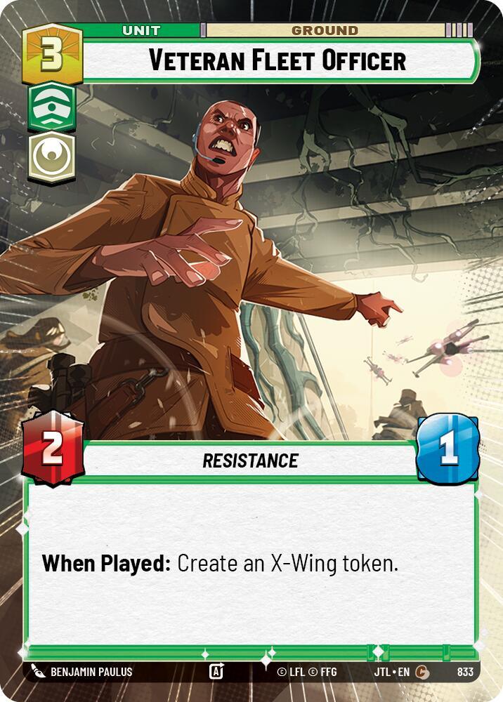 Veteran Fleet Officer (Hyperspace Foil) (833) [Jump to Lightspeed] (ONLINE ORDER ONLY)